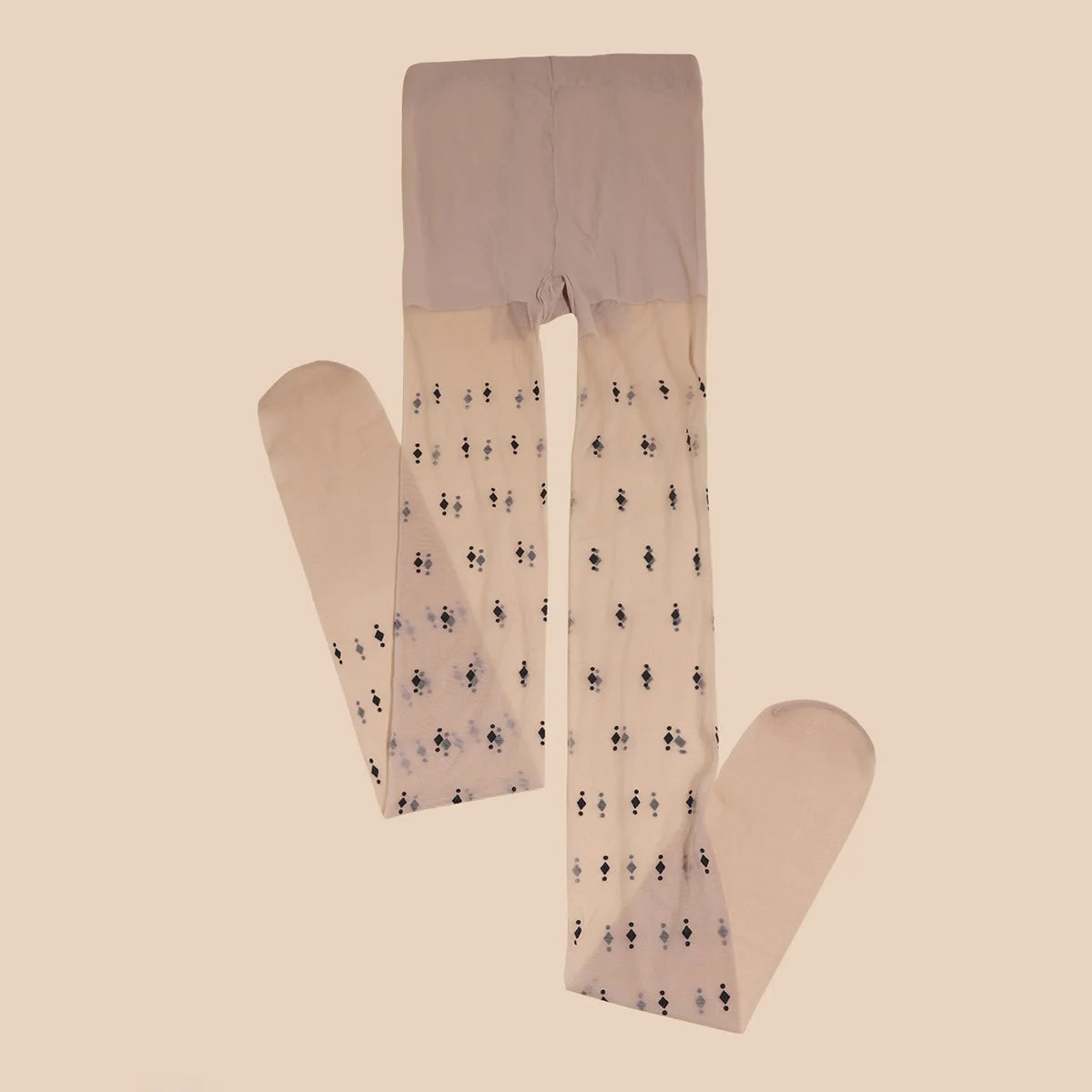 Sexy Printed Black Silk Stockings Thin Women's Base Layer Tights Diamond Pattern Anti-Catch Home Long Tube Socks Summer Thin.