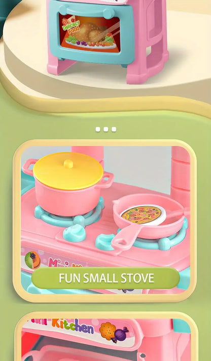 Play House Kitchen Toy Set Simulation Mini Cooking Tableware Play House Toy.