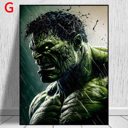 Miniso Disney Marvel The Avengers Spiderman Poster Iron Man Hulk Captain America Hulk Canvas Painting Wall Art Prints Home Decor.