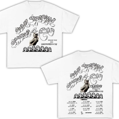 Drake Tour with Partynextdoor Cotton 2025 T-shirt Vintage O-Neck Short Sleeve T-Shirts.