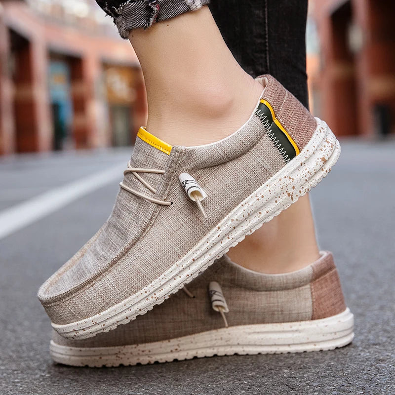 Men's Loafers Designer Slide in Low Cut Sneakers Casual Boat Shoes Comfortable Walking Flat Shoes Breathable Canvas Shoes 2025.