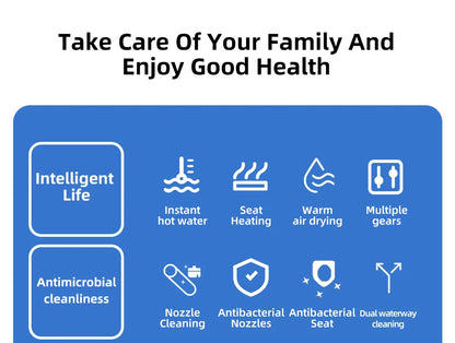 Intelligenter Toilettensitzbezug – wasser- und energiesparend, sofortige Erwärmung, selbstreinigend, LED-Nachtlicht, effizienter, hygienischer Badezimmerdeckel