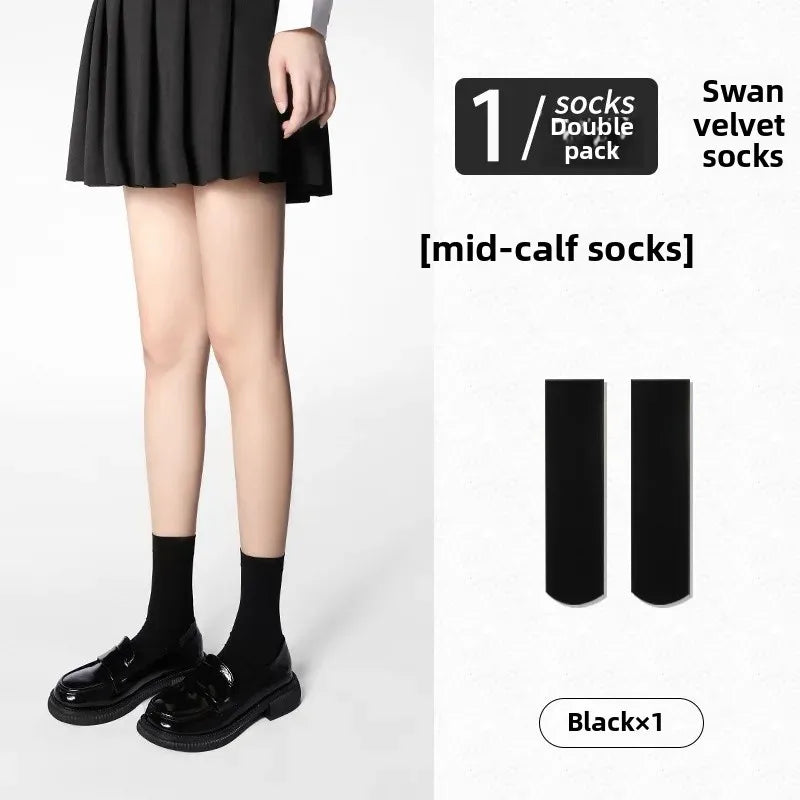 Sexy Blue Butterfly Net Stockings Women's Long Tube Socks Invisible Sweat Absorbent Polka Dot Design Pure Desire Stockings