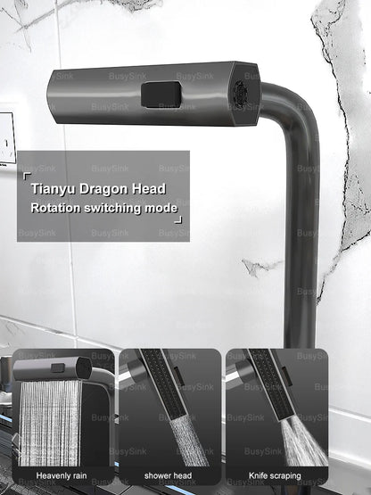 Household Digital Display Piano Button Waterfall Faucet Stainless Steel Kitchen Sink Large Single Bowl Multifunctional Wash Slot