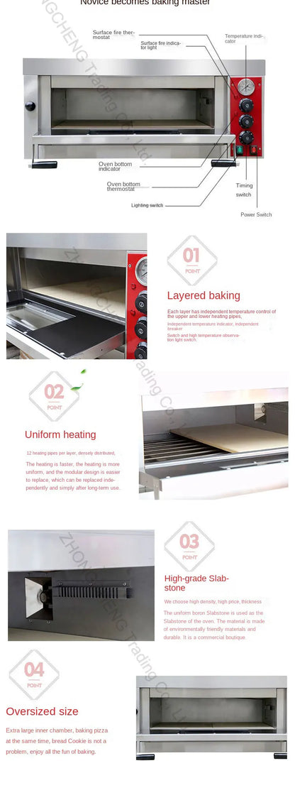 Household 220v Professional Commercial Single-layer Pizza Electric Oven Italian Pizza Oven Pizza500 Degree Grilled Chicken Fish.