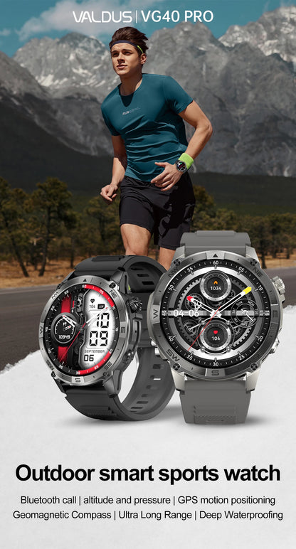 VALDUS VG40 PRO Smartwatch Man Woman AMOLED GPS  Bluetooth Call Heart Rate Voice Assistant Long battery life Sports Smart Watch.