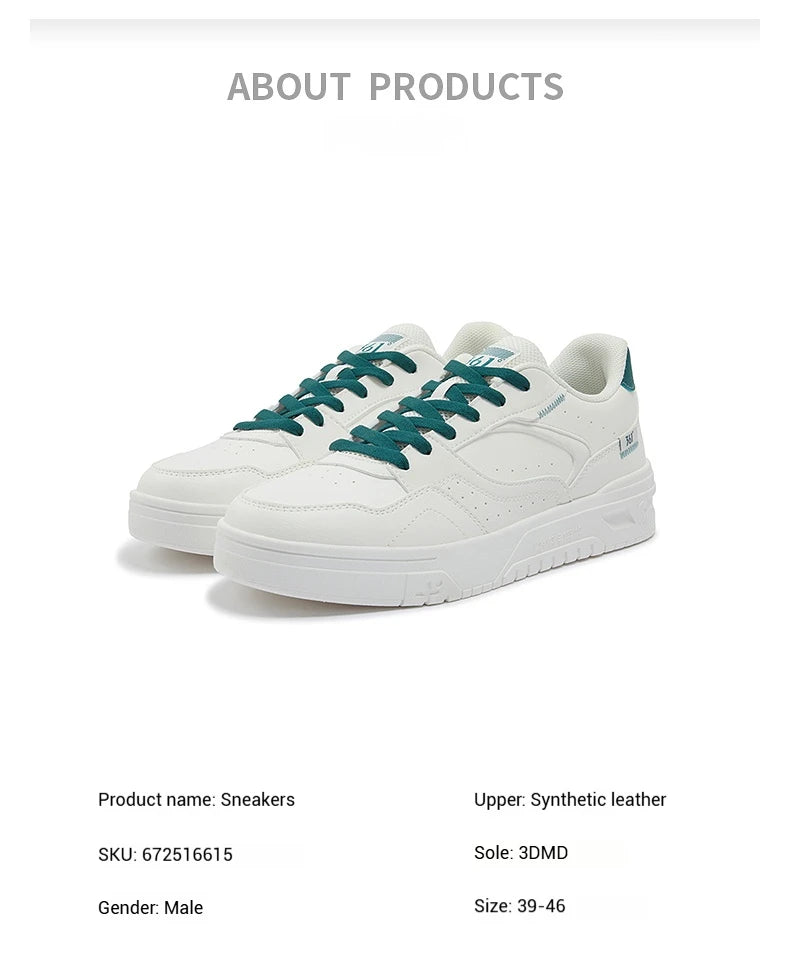 361 Degrees Men's Board Shoes Spring New Casual Versatile Thick Soled Leather Comfortable Trendy Durable Male Sneaker 672516615