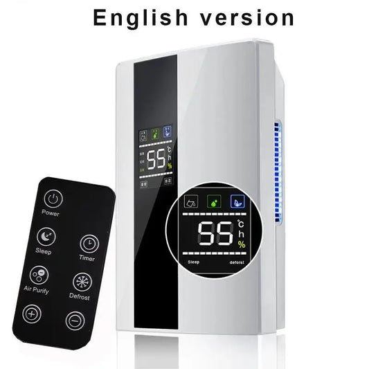 Dehumidifier and Air Purifier 2 in 1 Moisture Absorber Household Mute Bedroom Basement Remote Control Timing External Water Pipe.