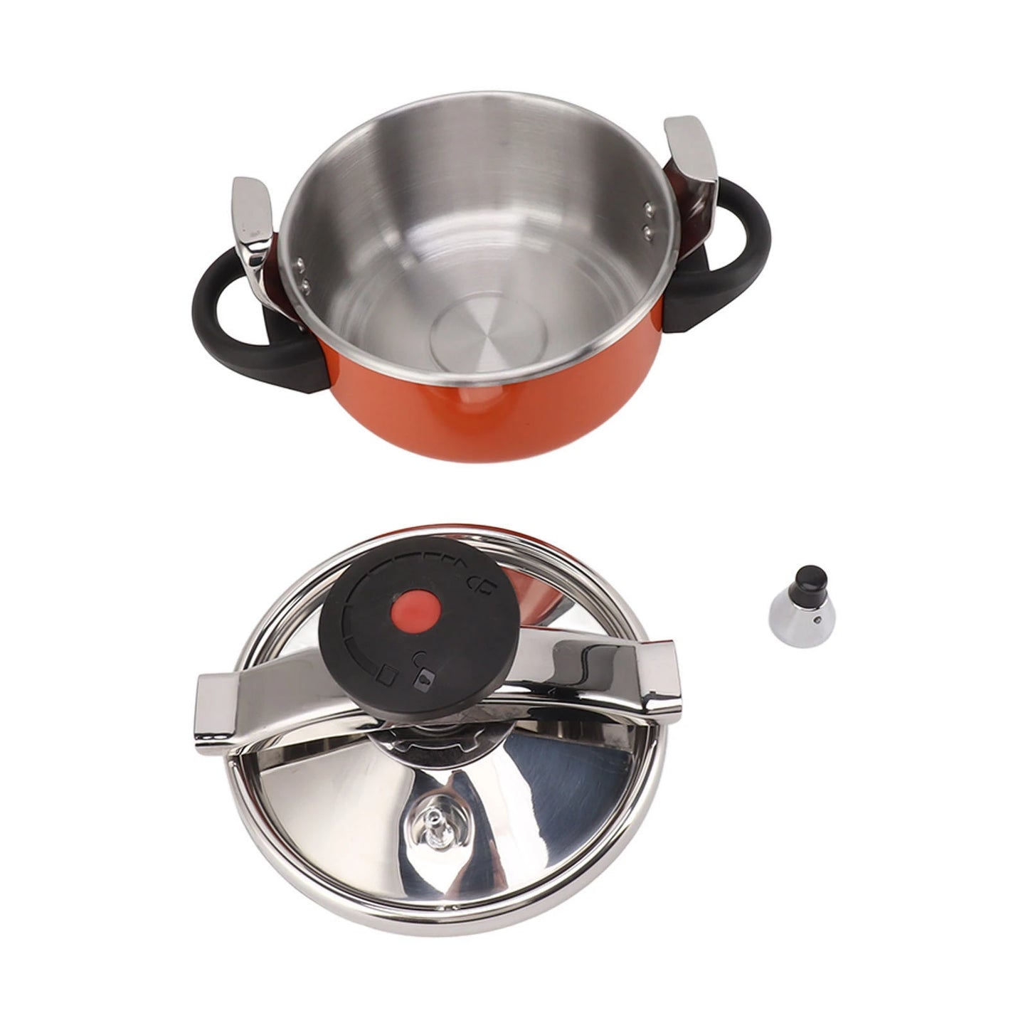 2L 2 Liter Stainless Steel Double Bottom Mini Pressure Cooker Canner For Gas Stoves Induction Stove Kitchenware Kitchen Supplies.