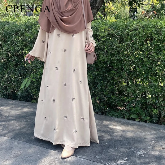 Luxus Dubai Schmetterling Stickerei Abaya Muslimische Frauen Modest Kleid Islamischen Femme Urlaub Outfit 2025, Mode Türkei Kaftan Robe