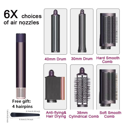 Professional 6IN1 1300W Multi-Functional Hair Styler - Dry, Straighten, Curl with Brush, Ideal for Salon & Home Use