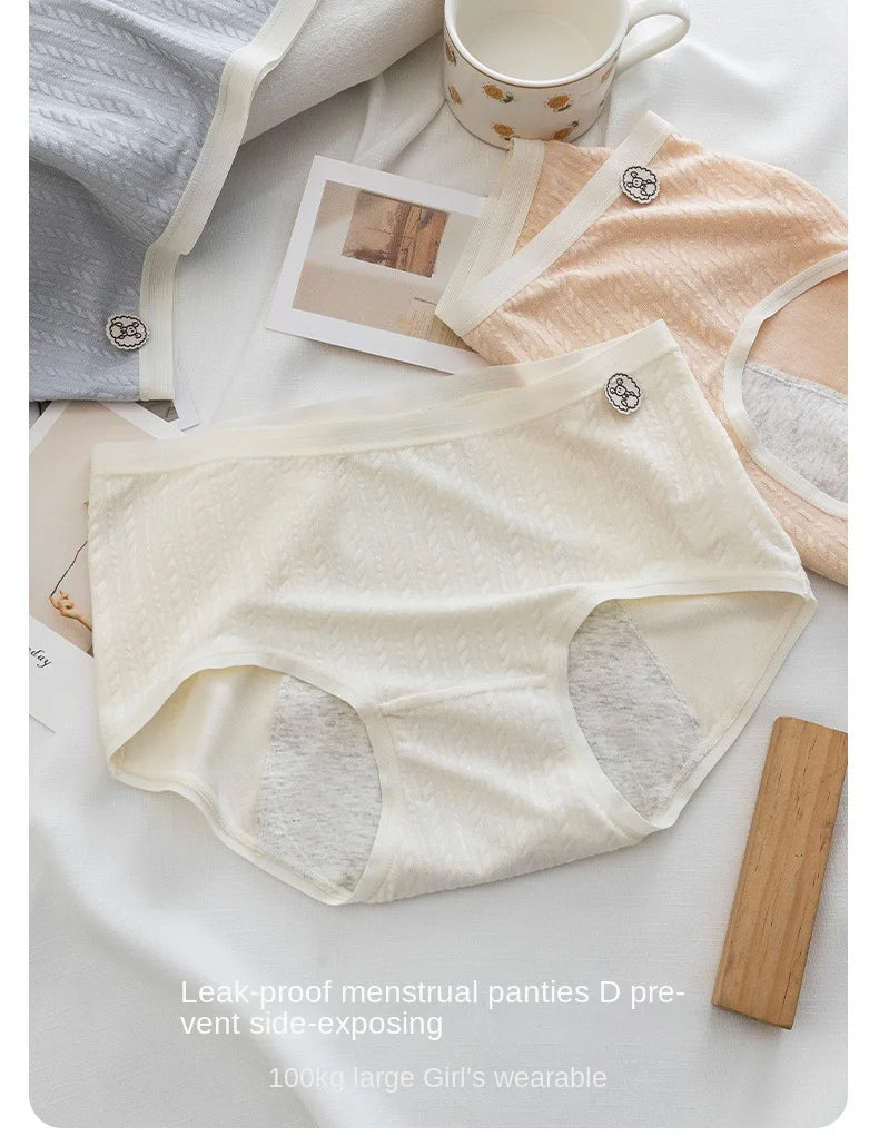 Panties for Menstruation Cotton Menstrual Panties Mid Waist Period Underwear Culotte Menstruelle Leak Proof Bragas Menstruales.
