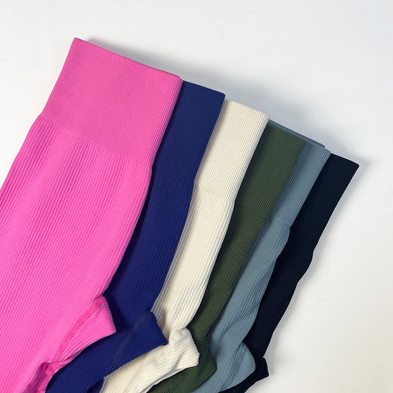 Ribbed Seamless Yoga Leggings For Gym High Waisted Push Up Sport Women Fitness Pants Workout Tummy Control Tights Female Legging.