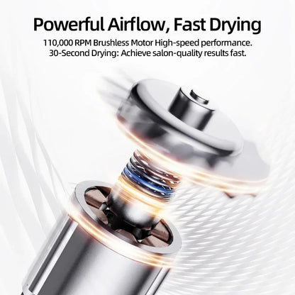 High-speed bladeless hair dryer Negative ion hair care High power, silent and quick drying, portable, suitable for home travel.