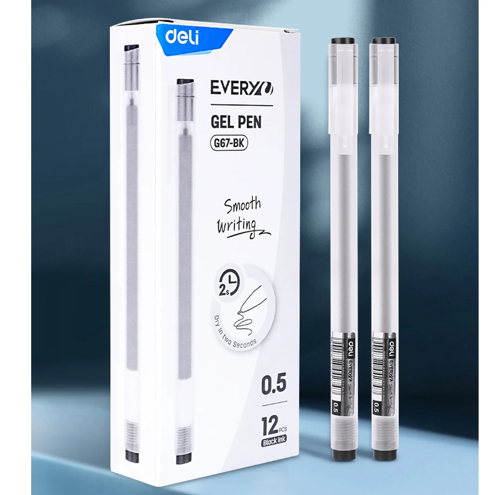 Deli 12 Teile/satz Gel Stift Schule Stifte Set Stift 0,5 MM Farbe Tinte Schreibwaren Student LieferungenWasser-basierte Stift Schreiben malerei Werkzeuge
