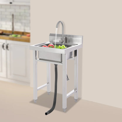 Moderne kommerzielle Spüle 201 Edelstahlspüle für Küchencafés, Bars, freistehende kommerzielle Spüle 360 °   Drehung stabil und sicher