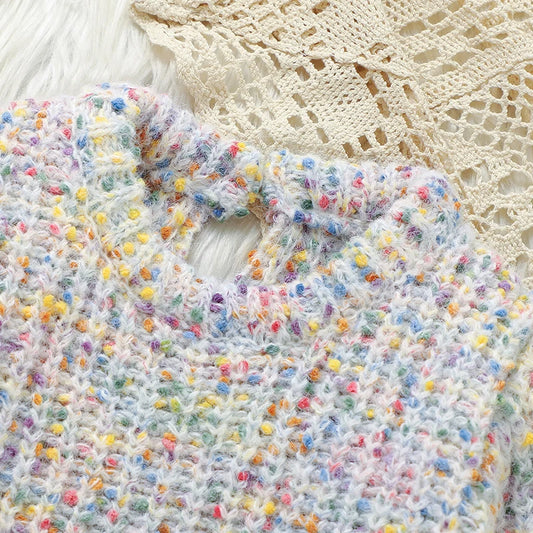 Winter Baby Mädchen Strampler Herbst Rundhals Langarm Gestrickte Neugeborenen Ein Stück Overalls Outfits 0-18m Kleinkind kleidung