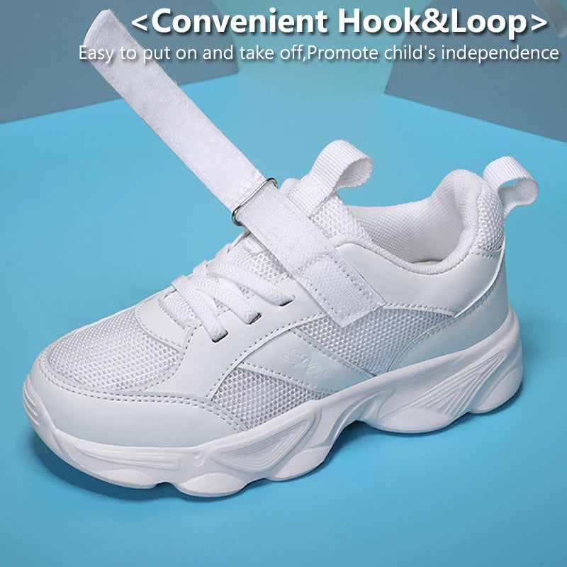 Children's Fashion Sports Shoes Breathable Student Black School Walking Shoes Anti-skid Boys& Girls Casual Running Sneaker.