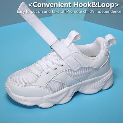 Children's Fashion Sports Shoes Breathable Student Black School Walking Shoes Anti-skid Boys& Girls Casual Running Sneaker.