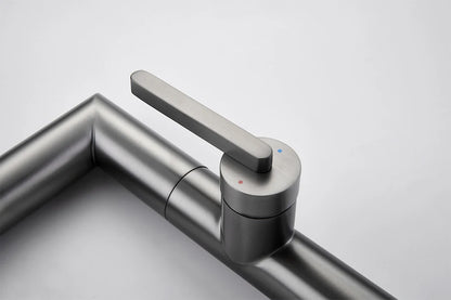 VGX Bathroom Faucets Stainless Steel Basin Mixer Sink Faucet Gourmet Washbasin Tapware Hot Cold Water Tap Brushed Gold Grey