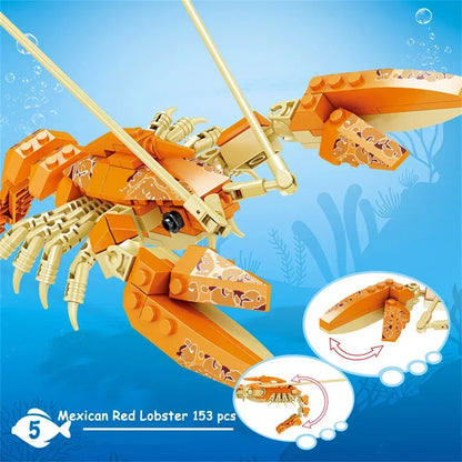King crab Realistic Educational Ocean Creature Model Building Blocks Toys Easy Assembly,Ideal Holiday Gift for Kids Birthday.