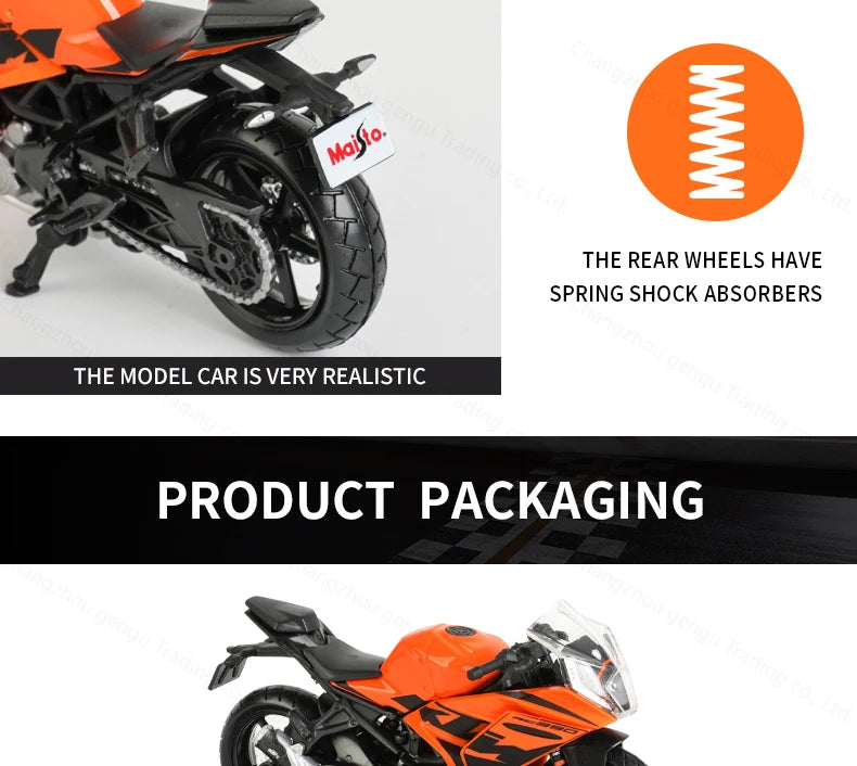 Maisto 1:18 New KTM RC 390 Static Die Cast Vehicles Collectible Hobbies Motorcycle Model Toys.
