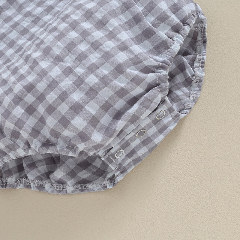 Tregren 0-24M Neugeborene Baby Mädchen Jungen Sommer Bodys Ärmel Plaid Gestreiften Muster Druck Overalls Säuglingsspiel Outfits.