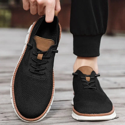 Herren-Freizeitschuhe, klassische, atmungsaktive Brogue-Flats, dämpfende Farbblock-Design-Kleiderschuhe, vielseitige Turnschuhe, leicht