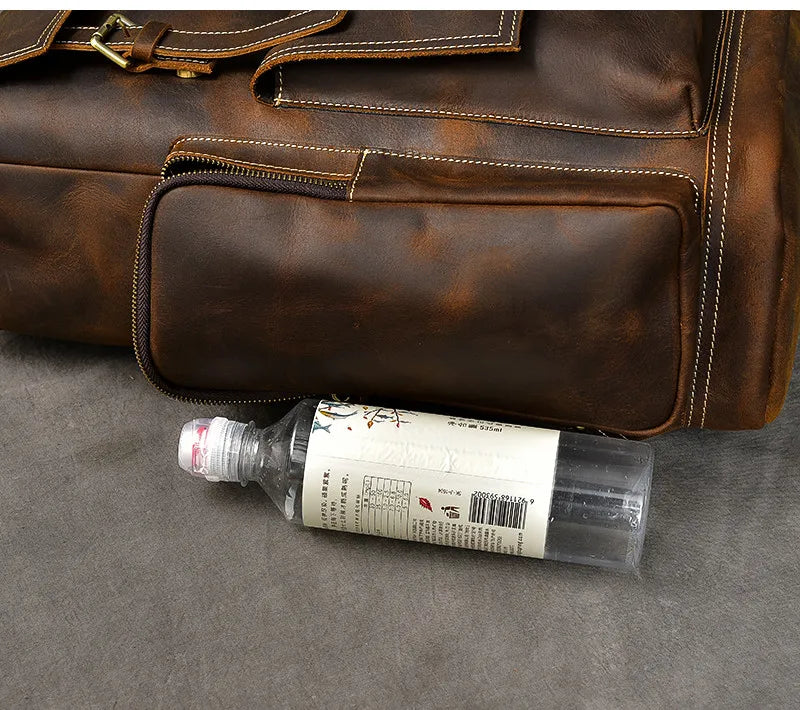 Vintage Crazy Horse Echtes Leder Rucksack Männer Leder Bagpack Klettern Rucksack männlichen Große Wandern Rucksack M814