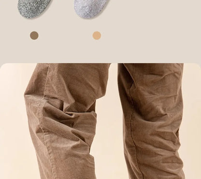 5 pairs of men's mid-calf thick winter fleece-lined thermal terry socks, blended cashmere solid color towel socks