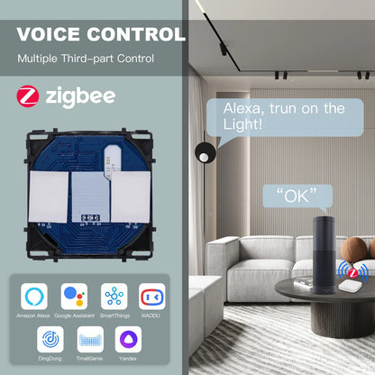 BSEED Zigbee Touch Schalter Funktion Basis 1/2/3Weg Glas Panels EU Wand Smart Steckdose Tuya Smart Leben App DIY Teile Nur.