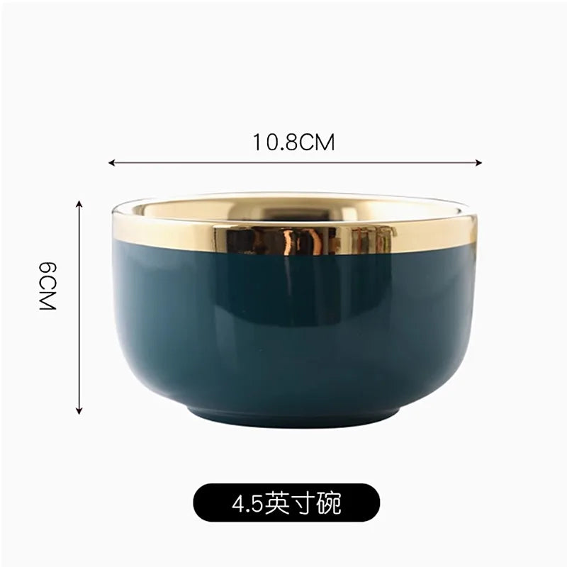 High-end Green Ceramic Plate Home Porcelain Dinner Plate Exquisite Ceramic Bowl Custom Large Size Fish Plate Kitchen Accessories