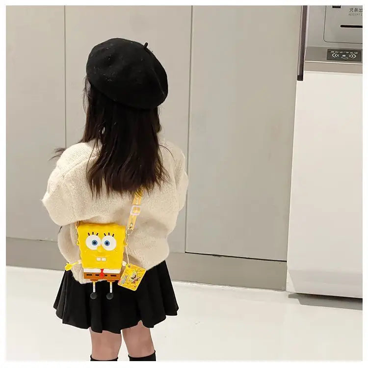New Original cartoon SpongeBob SquarePants Kids Shoulder Bags Girl and Boys Cute gift Bag.