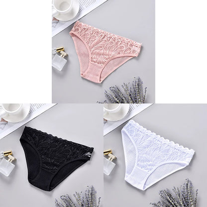 3PCS Cotton Solid Color Women's Panties Breathable Skin-friendly Women's Underwear Home Comfortable Soft Sexy Ladies' Lingerie.