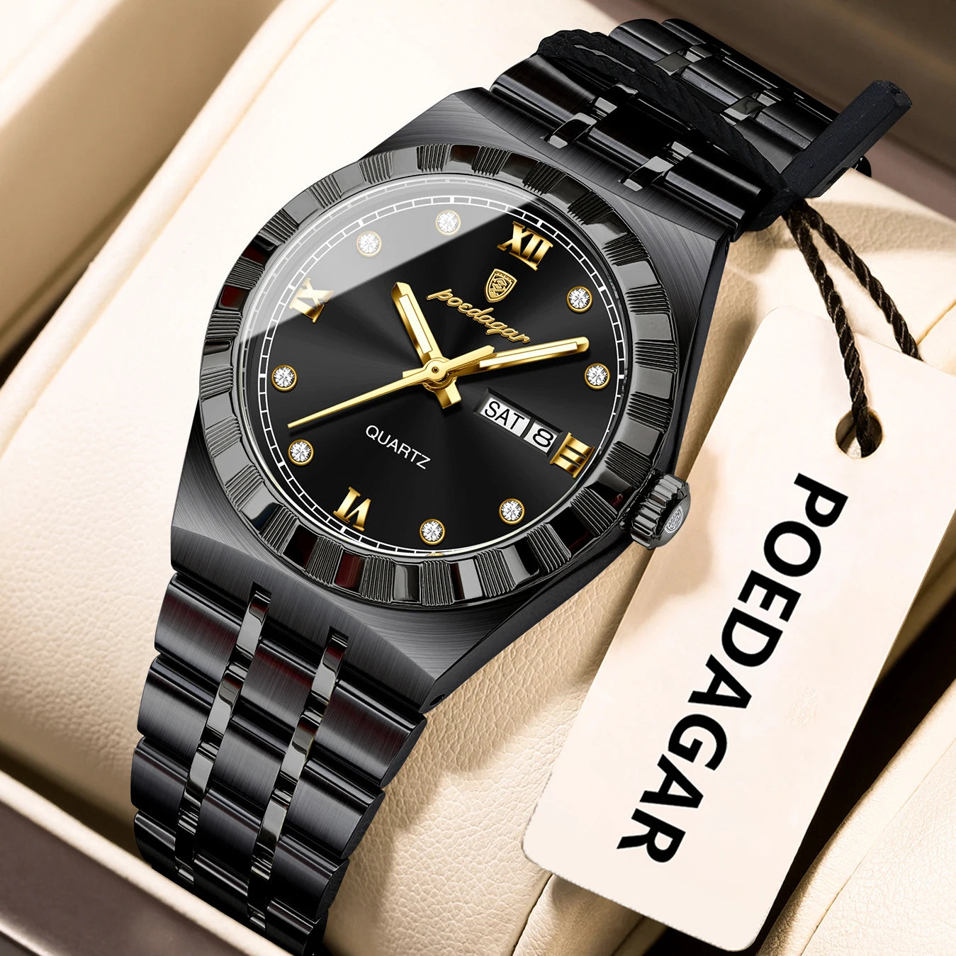 POEDAGAR Luxury Original Ladies Watch Luminous Waterproof Week Date Woman Wristwatch Stainless Steel Women Quartz Watches Female