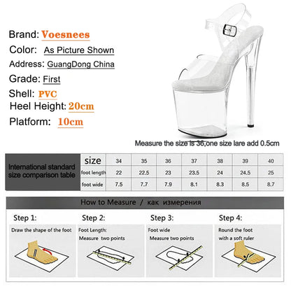 Platform sandals Girl shoes 20CM crystal Summer high heels ladies shoes on sale Pole Dance Pumps sandalias de mujer verano.