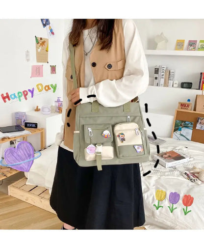 Waterproof Canvas Women Handbags Shoulder Bags Nylon Ladies Tote Messenger Bag Oxford Handbag Cross body Bags for Girls Satchels.