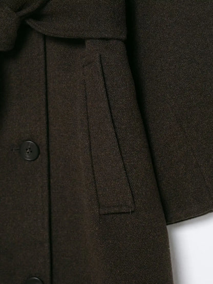 TFMLN Lange Mäntel für Damen mit Stehkragen, 2025, Winter, neuer Trenchcoat mit Gürtel, Vintage, einfache Oberbekleidung, elegante Mode, weiblich