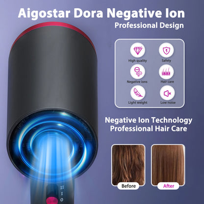 Aigostar Professional Hair Dryer, 2200W Hair Dryer, Negative Ion Technology, 2 Speed, 2 Heat and Cold Air Settings, Lightweight