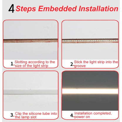 1-5M Recessed White Silicone Tube Border Led Neon Flexible Channel Holder Easy Install Waterproof Dustproof DIY Special-shaped.