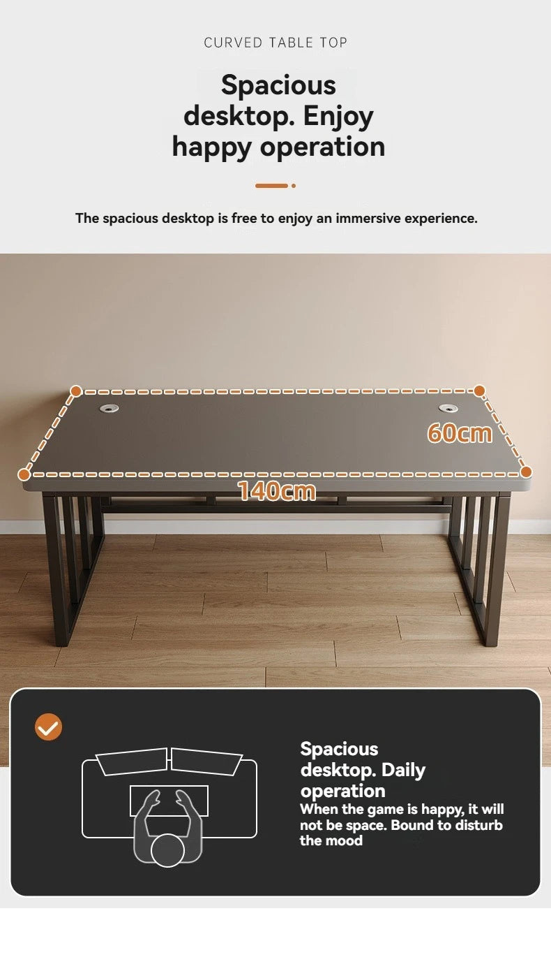 Computertisch, Desktop, Schlafzimmer zu Hause, Schülerlernen, Schreiben, Internet-Netzwerk, roter E-Sport-Schreibtisch, Miethaus, einfaches Büro