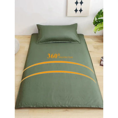 WASART 360° fully enclosed with zipper mattress protector cover couple/student single double bed sheet protection pad king size.