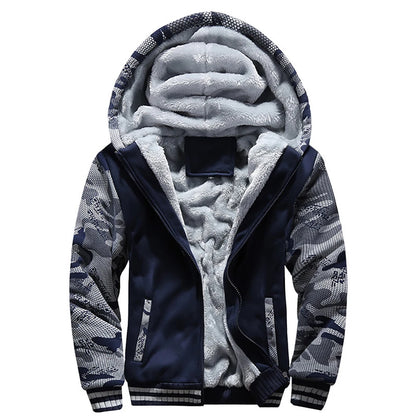Men's Jacket Camouflage Thicken Winter Jackets for Men Fleece Long Sleeve Coat Man Casual Hoodies Streetwear Men's Coats.