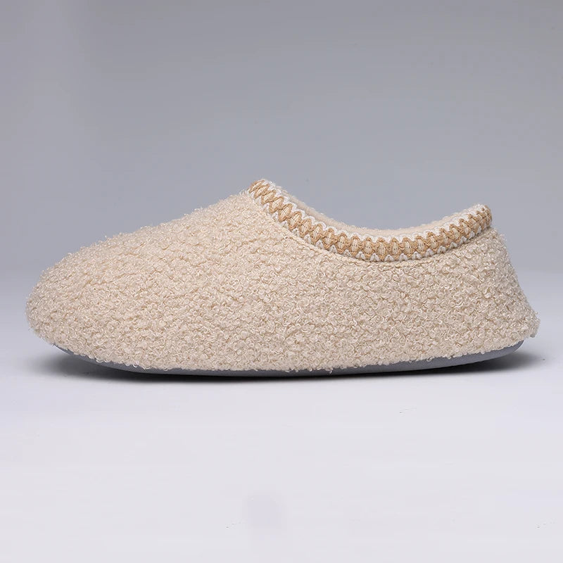 Comwarm Women's Fur Indoor Slippers Polar Fleece Flat Shoes Winter Fuzzy Slippers For Ladies Warm Cozy Shearling House Slippers.