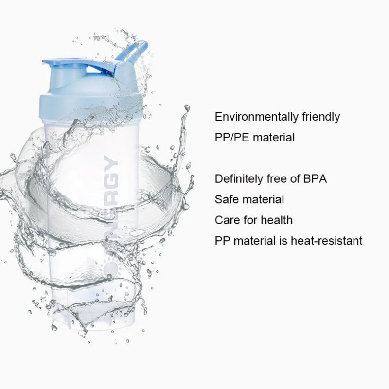 Summer Large-capacity Shaker Cup Outdoor Fitness Milkshake Cup Student Sports Portable Stirring Ball Shock-resistant with Scale.