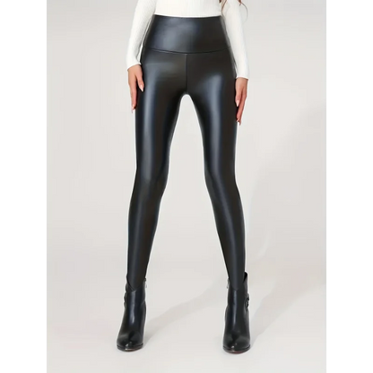 Autumn And Winter New Season Wearable Women's Tight Pants With High Waist And Sexy Faux Leather Texture Long Pants With Leggings.