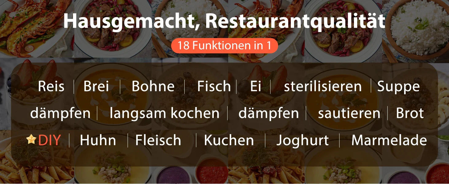 Aigostar Pressure Cooker 6L, 18-in-1 Multicooker, Keep Warm, Non-Stick Coating, Easy Cleaning, Digital Touchscreen, 1000W Pressu.