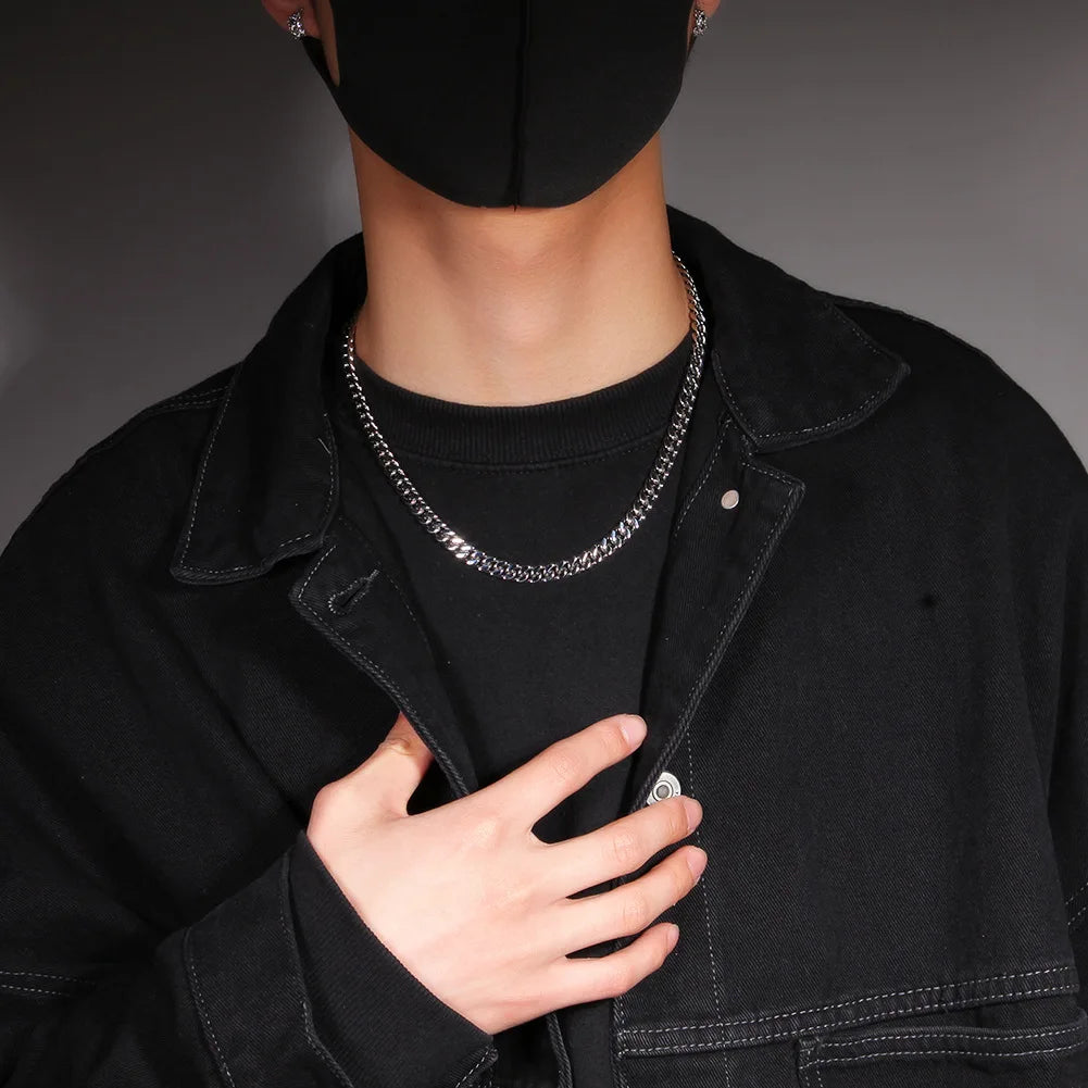 316 Stainless Steel Plated 18k Gold Fashion 8.10.12mm Encrypted Cuban Chain Miami Rap Hip Hop Men's Bracelet Accessory