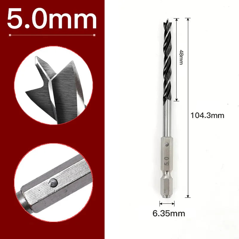 2/5/7 stücke 3/4/5/6/7/8/10mm Sechseckigen Griff Drei Spitzen holzbearbeitung Bohrer Set Holzbearbeitung Loch Reiben Power Tool