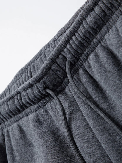 Men's Fleece Lined Casual Sports Long Pants Workwear Drawstring Jogging Pants Casual Multi Pockets Baggy Pants Men's Sweatpant.